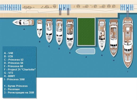 Схема Princess Cannes International Boat & Yacht Show 2015